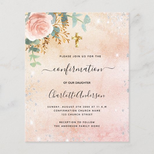 Einladung zur Bestätigung der Rose Bloral Eukalypt (Vorderseite)