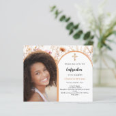 Einladung zur Bestätigung des Fotos Peach-Wildblum (Stehend Vorderseite)