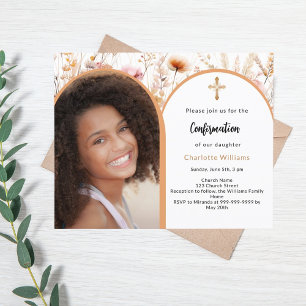 Einladung zur Bestätigung des Fotos Peach-Wildblum