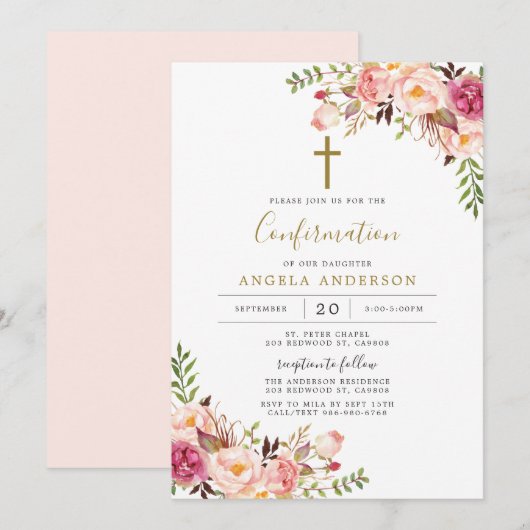 Einladung zur Bestätigung durch die Rosa Flora (Vorne/Hinten)