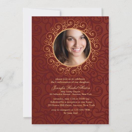 Einladung zur Bestätigung eines eleganten Frame-Fo (Vorderseite)