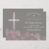 Einladung zur Bestätigung - Einladung mit/Kreuz, B (Vorne/Hinten)