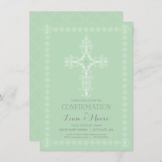 Einladung zur Bestätigung, Junge oder Mädchen (Vorne/Hinten)