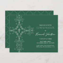 Einladung zur Bestätigung, Kreuz, Monogramm; Junge