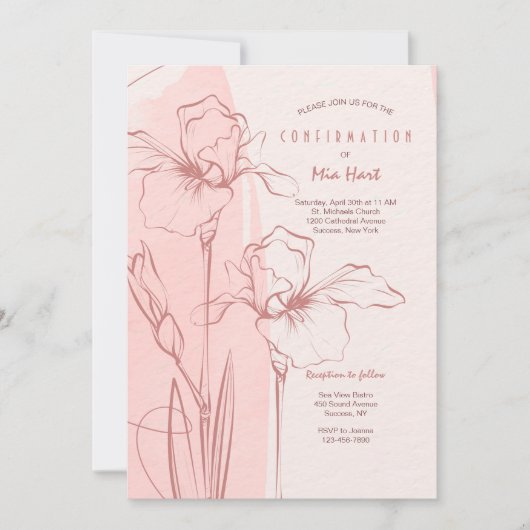 Einladung zur Bestätigung nur pink (Vorderseite)