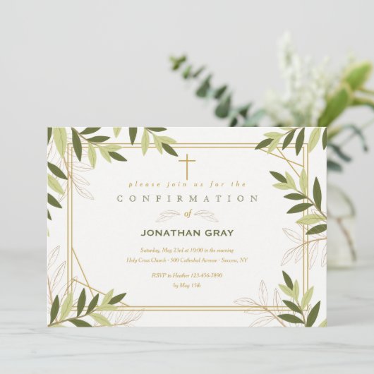 Einladung zur Bestätigung von Leaf-Rahmen (Stehend Vorderseite)