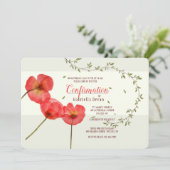 Einladung zur Bestätigung von Red Poppies (Stehend Vorderseite)