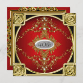 Einladung zur besten Red Gold Geburtstagsparty (Vorne/Hinten)