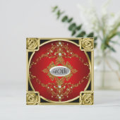 Einladung zur besten Red Gold Geburtstagsparty (Stehend Vorderseite)