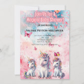 Einladung zur bezauberten Einhorn-Kinderdusche (Vorderseite)