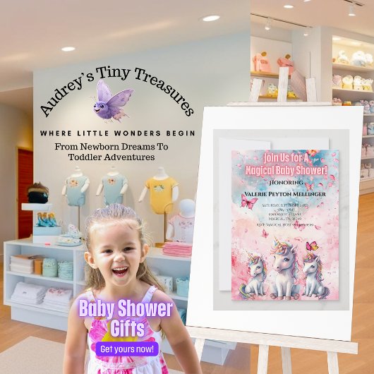 Einladung zur bezauberten Einhorn-Kinderdusche