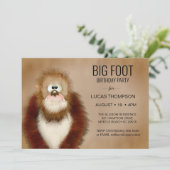 Einladung zur Big Foot Birthday Party (Stehend Vorderseite)