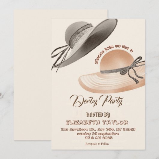 Einladung zur Big Hat Derby-Party (Vorne/Hinten)