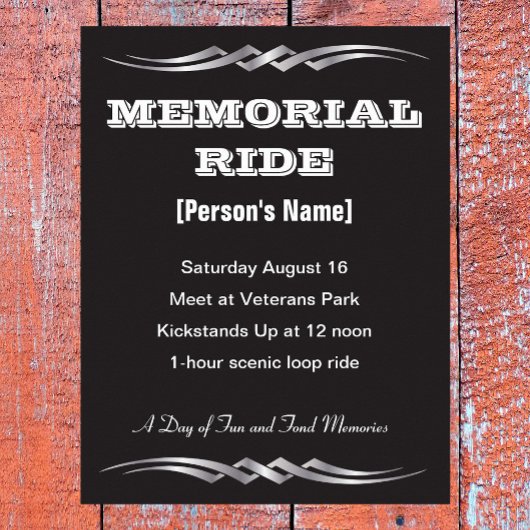 Einladung zur Biker-Gedenkfeier Poster