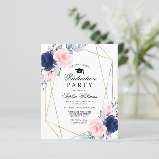 Einladung zur Billigflagge und Navy-Graduation-Par (Stehend Vorderseite)