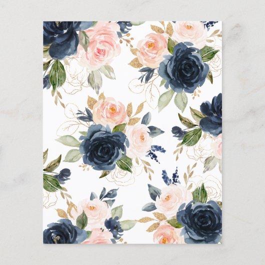 Einladung zur Billigflagge und Rosa Blumendusche (Rückseite)