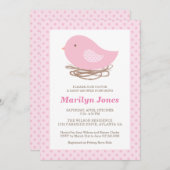 Einladung zur Bird Nest Baby Girl Shower (Vorne/Hinten)