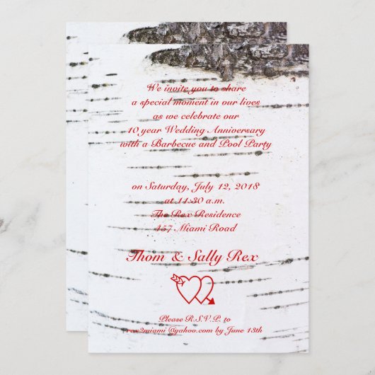 Einladung zur Birkenrinde (Vorne/Hinten)