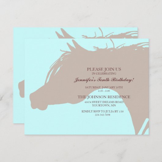 Einladung zur Birthday Party beim Blue Arabian Pfe (Vorne/Hinten)