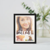 Einladung zur Black and Gold 3 Foto Graduation Par (Stehend Vorderseite)