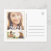 Einladung zur Black and Gold 3 Foto Graduation Par (Rückseite)