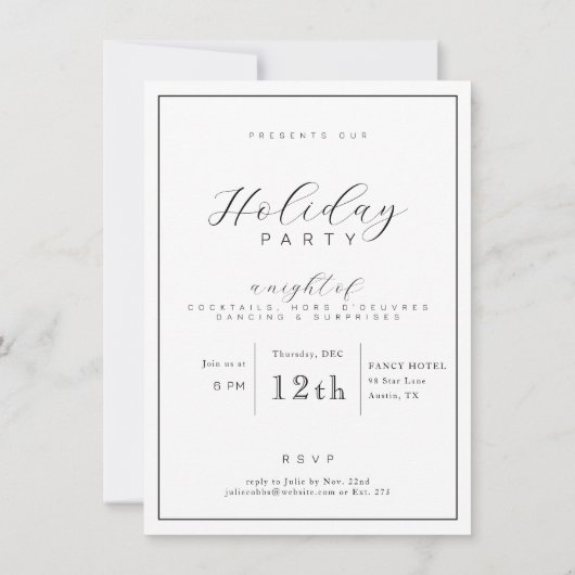 Einladung zur Black and Gold Business-Feier (Rückseite)