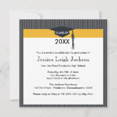 Einladung zur Black and Gold Graduation Cap (Vorderseite)