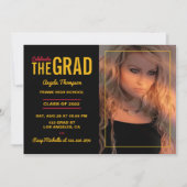 Einladung zur Black and Gold Graduation Party (Vorderseite)