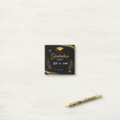 Einladung zur Black and Gold Graduation Party Post-it Klebezettel (Auf Schreibtisch)