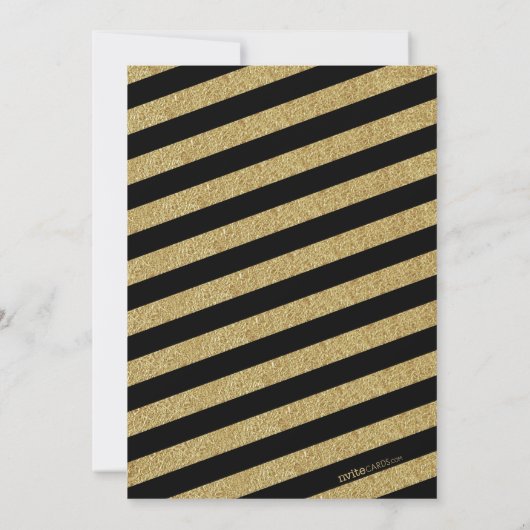 Einladung zur Black and Gold Sparkle Bridal Dusche (Rückseite)