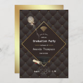 Einladung zur Black and Gold Virtual Graduation Pa (Vorne/Hinten)