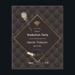 Einladung zur Black and Gold Virtual Graduation Pa Flyer<br><div class="desc">Trendige virtuelle Graduierungsparty Foto Einladung mit diamantverkrustetem Gitter getuftete Polstermöbel individuell auf Ihre Bedürfnisse anpassen. Bitte beachten Sie,  dass diese Haushaltseinladung auf Flyer-Papier steht und sehr dünn ist. Umschläge sind nicht enthalten. Für dickere Einladungen mit Umschlägen und passenden Produkten zum selben Thema lesen Sie bitte die unten stehende Kollektion.</div>