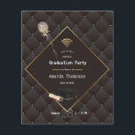 Einladung zur Black and Gold Virtual Graduation Pa Flyer<br><div class="desc">Trendige virtuelle Graduierungsparty Foto Einladung mit diamantverkrustetem Gitter getuftete Polstermöbel individuell auf Ihre Bedürfnisse anpassen. Bitte beachten Sie,  dass diese Haushaltseinladung auf Flyer-Papier steht und sehr dünn ist. Umschläge sind nicht enthalten. Für dickere Einladungen mit Umschlägen und passenden Produkten zum selben Thema lesen Sie bitte die unten stehende Kollektion.</div>