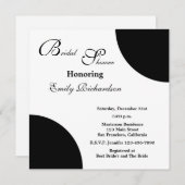 Einladung zur Black Bridal Dusche - Schwarz auf We (Vorne/Hinten)