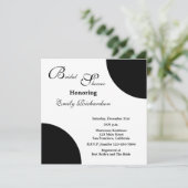 Einladung zur Black Bridal Dusche - Schwarz auf We (Stehend Vorderseite)