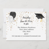 Einladung zur Black Cap Foto Graduation Party (Rückseite)