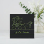 Einladung zur Black Carriage Wedding 5x5 (Stehend Vorderseite)