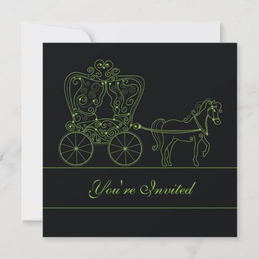 Einladung zur Black Carriage Wedding 5x5 (Vorderseite)