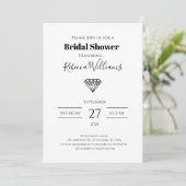 Einladung zur Black Diamond Bridal Dusche (Stehend Vorderseite)