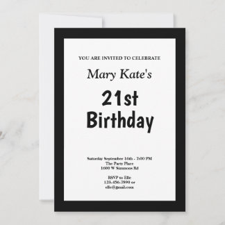 Einladung zur Black Gerahmt Birthday Party