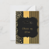 Einladung zur Black Gold Frame Chic Graduation Par (Rückseite)