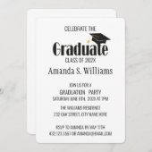 Einladung zur Black Grad Cap Graduation Party (Vorne/Hinten)