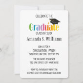 Einladung zur Black Grad Cap Graduation Party (Vorderseite)