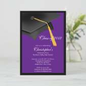 Einladung zur Black Grad Graduation Party (Stehend Vorderseite)