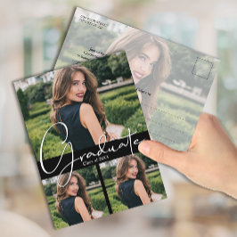 Einladung zur Black Graduation Party für Vertikal Postkarte