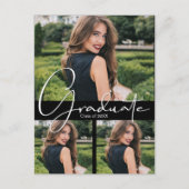 Einladung zur Black Graduation Party für Vertikal  Postkarte (Vorderseite)