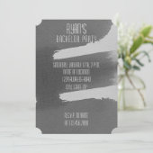 Einladung zur Black & Gray Bachelor Party (Stehend Vorderseite)