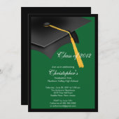 Einladung zur Black Green Grad Graduation Party (Vorne/Hinten)
