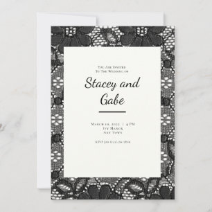 Einladung zur Black Lace Hochzeit