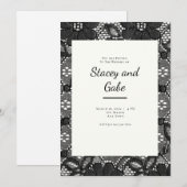 Einladung zur Black Lace Hochzeit (Vorne/Hinten)